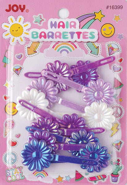 Joy Daisy Hair Barrettes, 16 Count, Assorted Pearl
