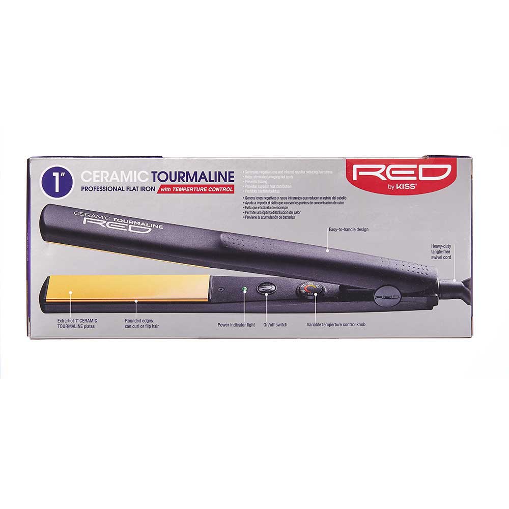 Red 1" Ceramic Tourmaline Flat Iron