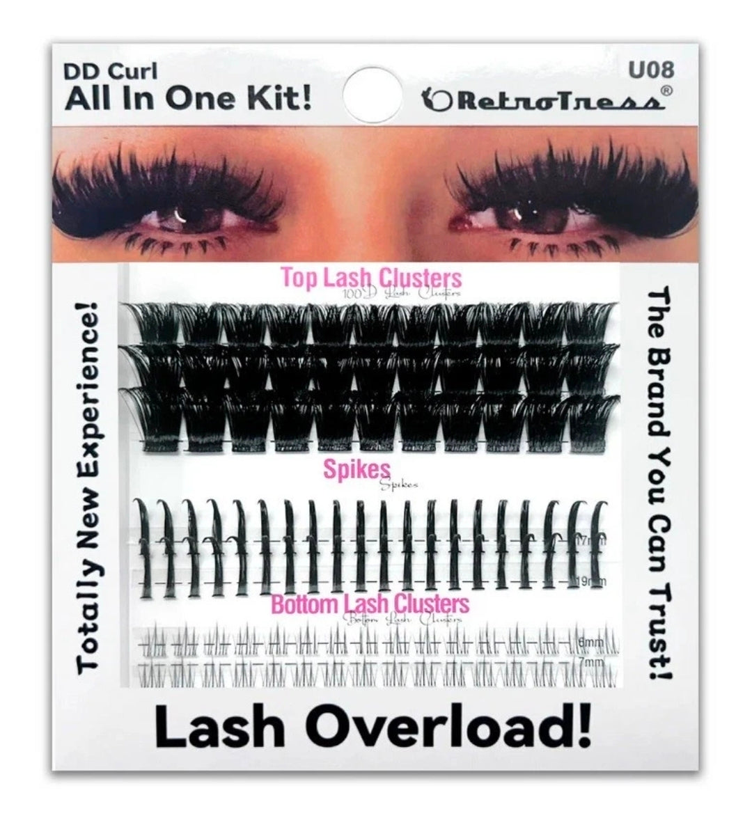 lash and spikes ALL IN ONE KIT 3 IN 1 BOX Lashes Extension Clusters Kit