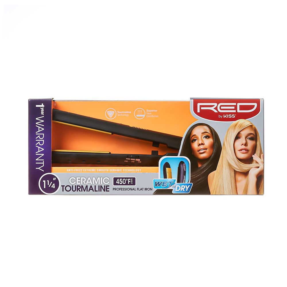 Red 1.25" Ceramic Flat Iron