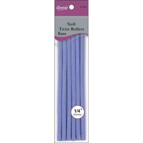 1198-ANNIE SOFT TWIST ROLLER 7IN 6CT LAVENDER