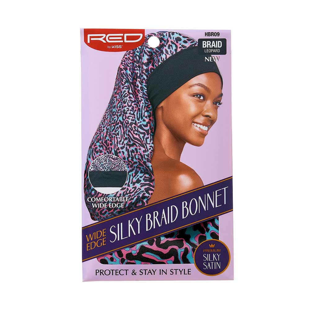 WIDE EDGE SILKY BRAID BONNET LEOPARD