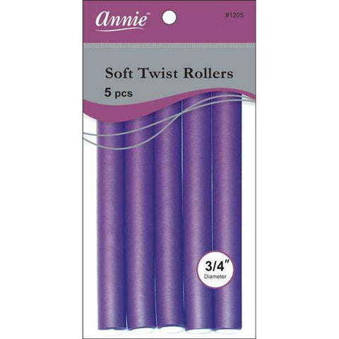 1205-ANNIE SOFT TWIST ROLLERS 7IN 5CT PURPLE