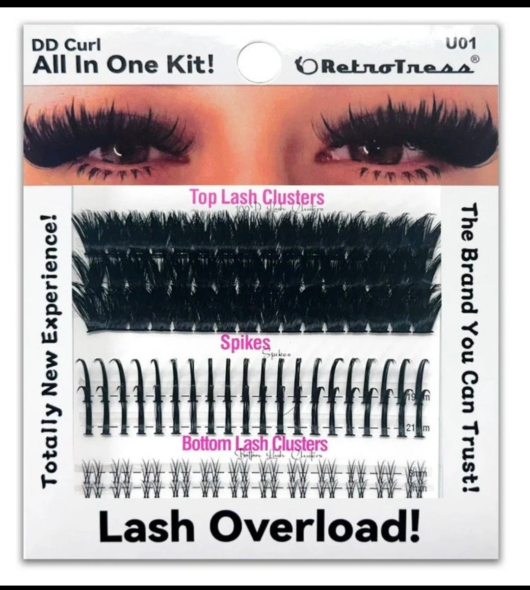 lash and spikes ALL IN ONE KIT 3 IN 1 BOX Lashes Extension Clusters Kit