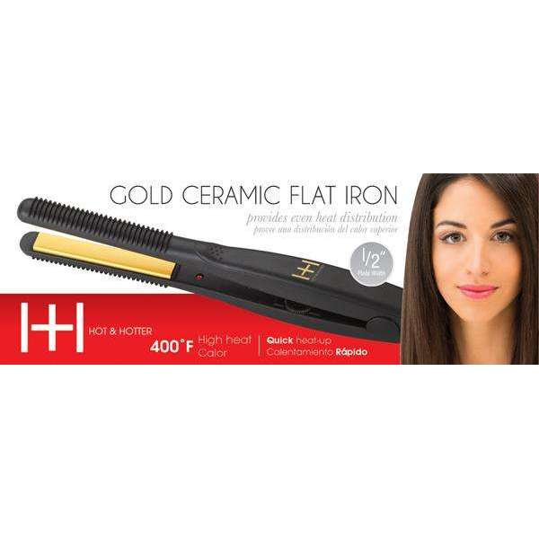 H&H Gold Ceramic Flat Iron 0.5" - Black