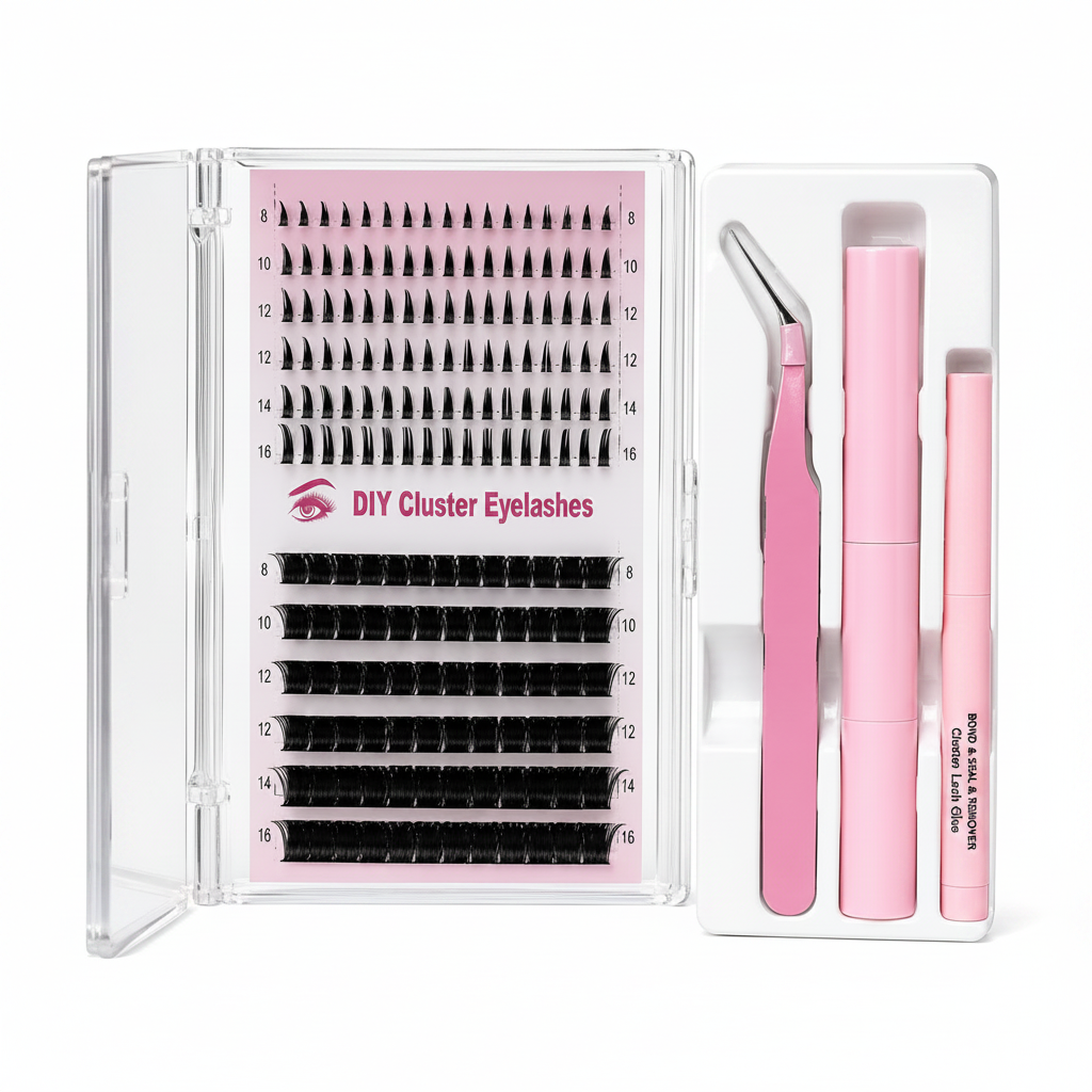 DIY Lash Extension Mix styles Lash Clusters Individual Explosive eyelashes with Bond&Seal Remover Tweezers