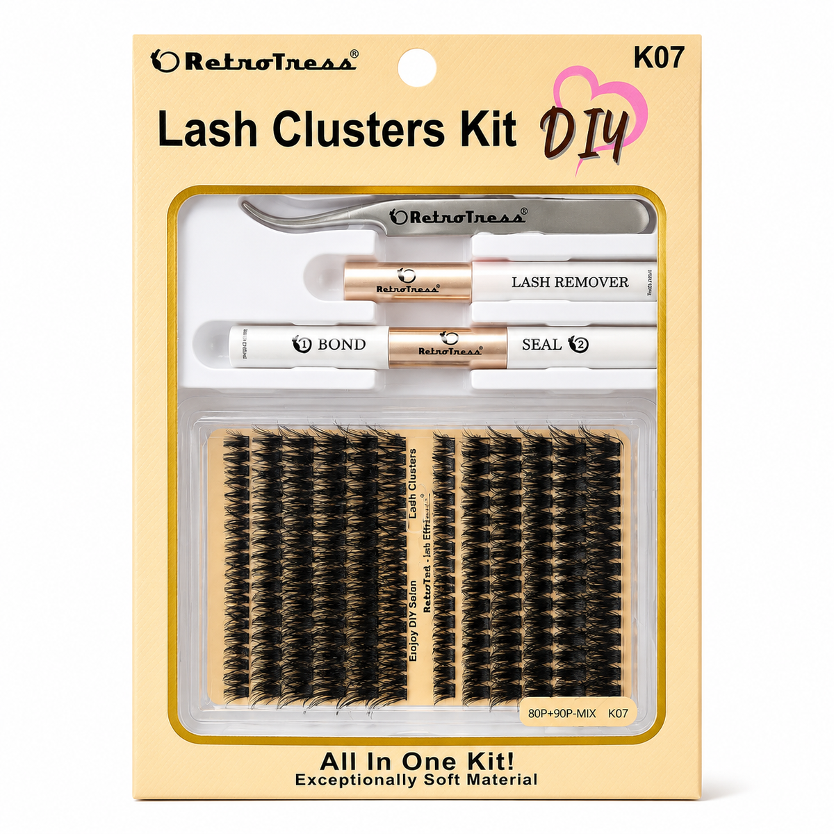 DIY Lash Extension Mix styles Lash Clusters Individual Explosive eyelashes with Bond&Seal Remover Tweezers