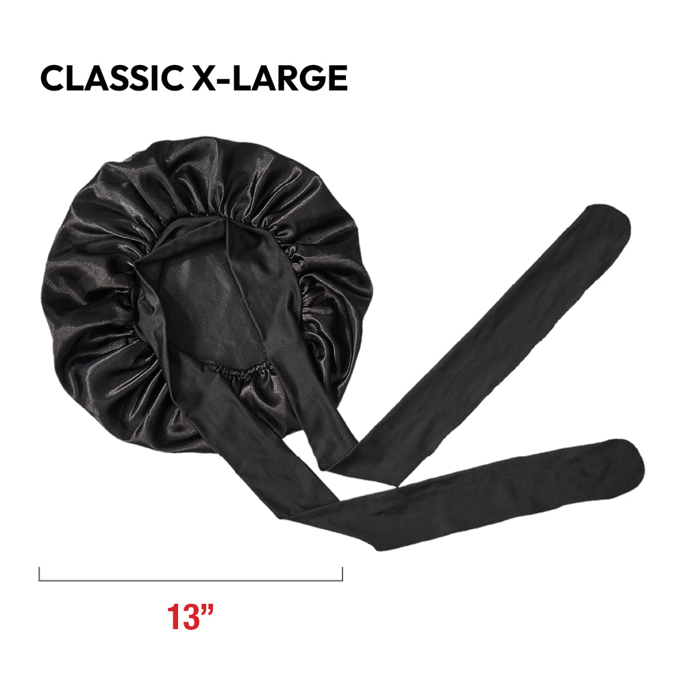 Adjustable Satin Bonnet with Tie Band – Extra Large Silky Cap for Braids, Locs & Curls