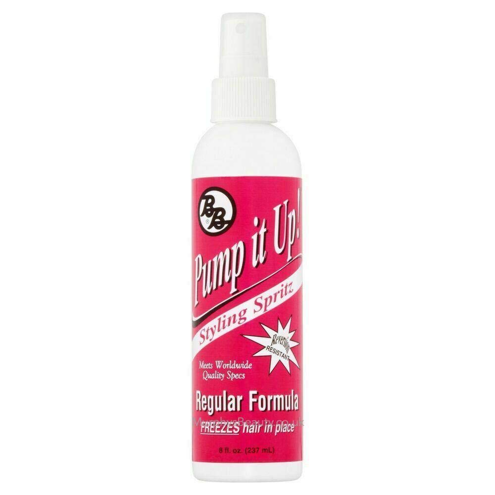 Bronner Bros Pump It Up! Styling Spritz Regular – Fast-Drying Hair Spray with Silk Amino Acids & Vitamin B5 to Enrich & Protect - No Build-Up Hairspray for Shaping & Finishing All Hairstyles, 8 fl oz