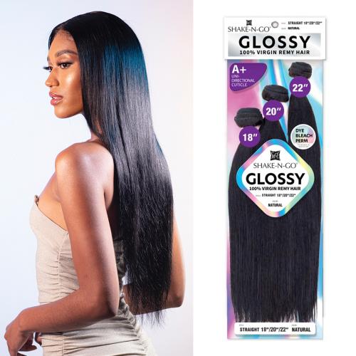 Glossy human hair bundles