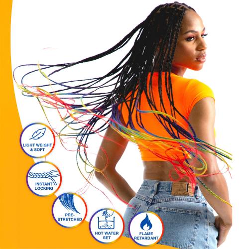 SB 3X X-PRESSION PRE-STRETCHED BRAID 58 RAINBOW