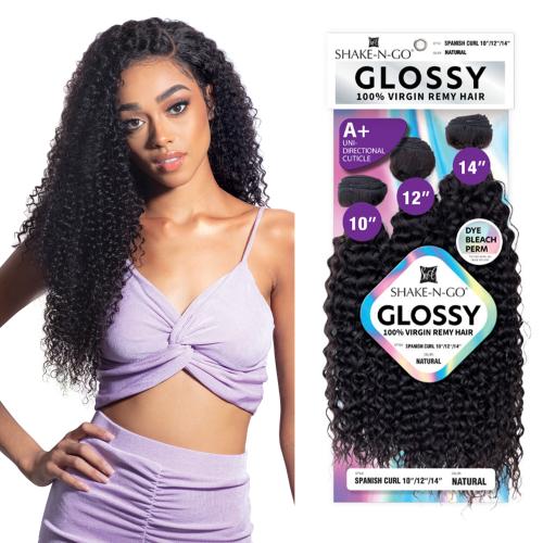 Glossy human hair bundles