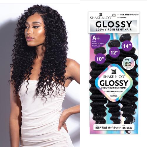Glossy human hair bundles