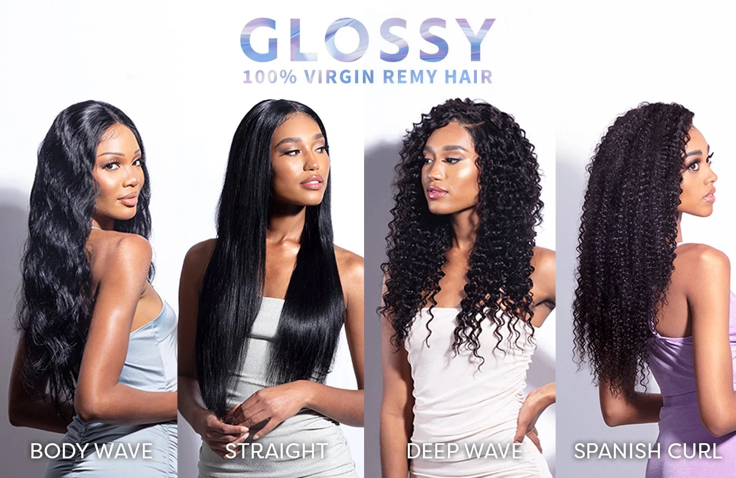Glossy human hair bundles