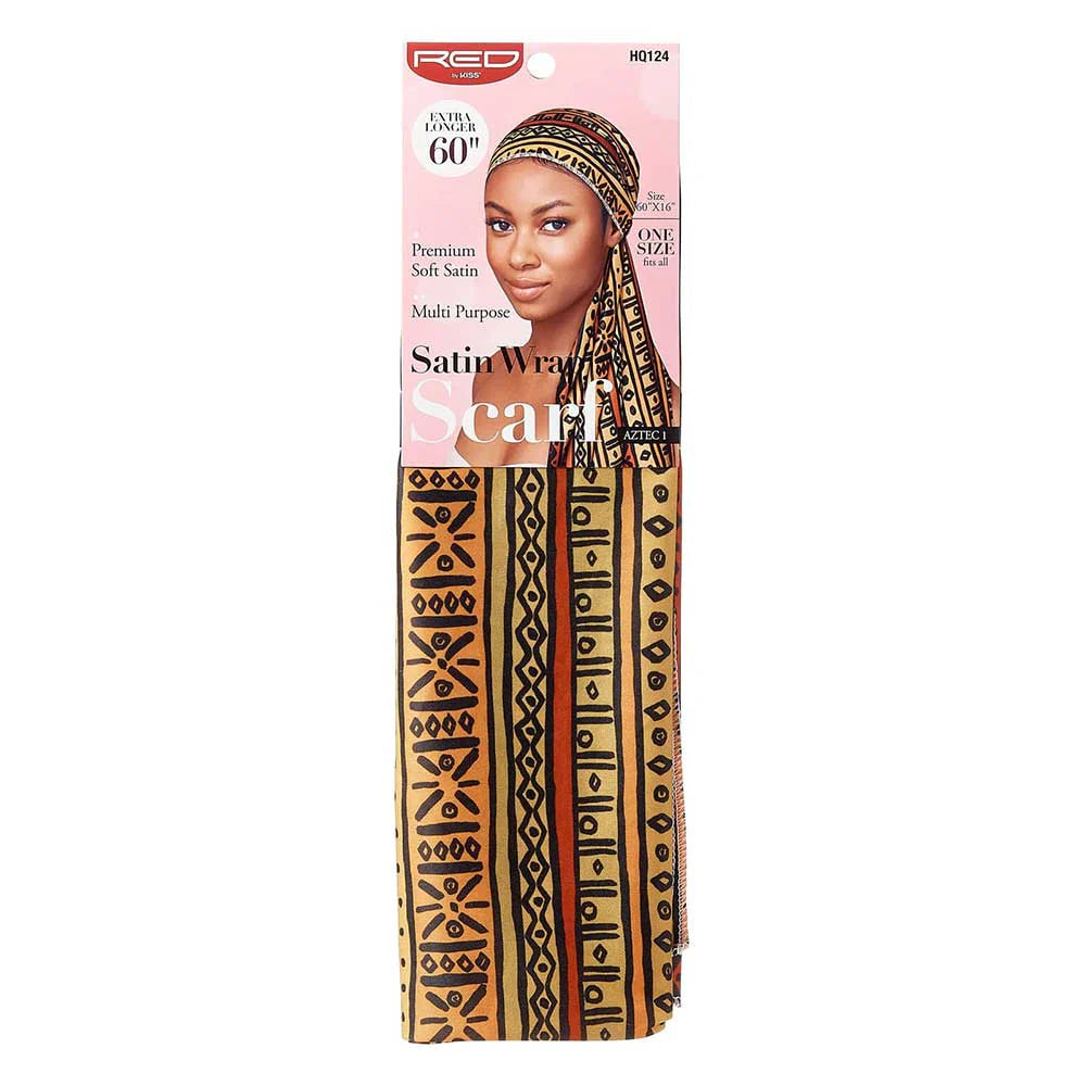Silky Satin Wrap Scarf 60"X16" Eye-Catching Pattern / Add Some Fancy