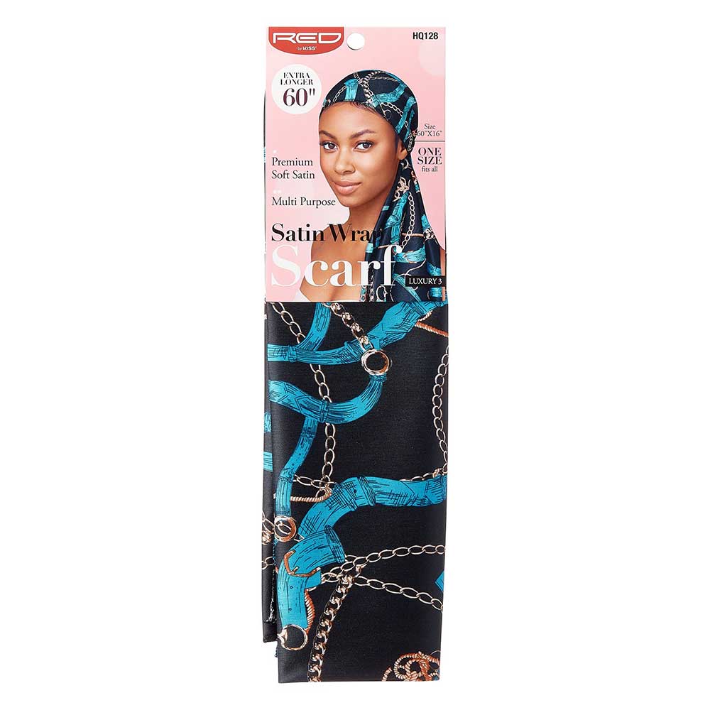 Silky Satin Wrap Scarf 60"X16" Eye-Catching Pattern / Add Some Fancy
