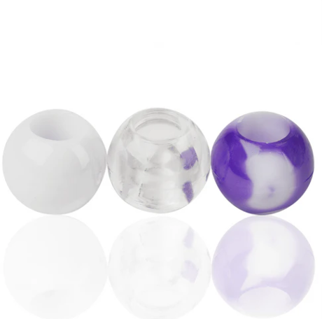 Joy Round Hair Beads X-Large, Purple Two Tone Mix