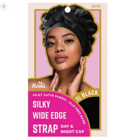 Ms. Remi Silky Wide Edge Strap Day & Night Cap, XL Black
