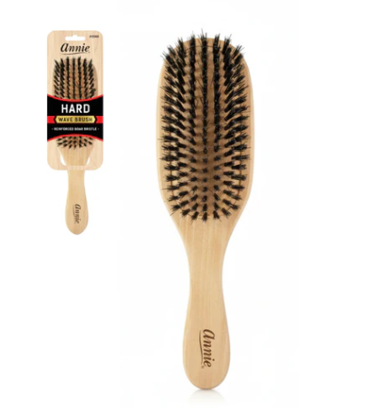 Annie Hard Wave Boar & Nylon Bristle Brush, Light Brown