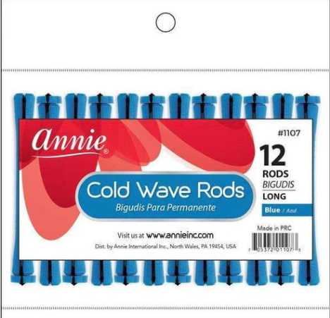 Annie Cold Wave Rods Long 1/4 Inch, 12 Count, Blue