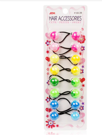 Joy Twin Beads Ponytailers 20mm, 8 Count, Two Tone Assorted Color