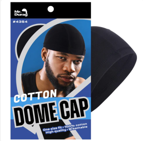 Mr. Durag Cotton Dome Cap, 1 Count, Black