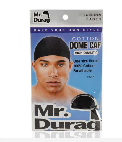 Mr. Durag Cotton Dome Cap, 1 Count, Black