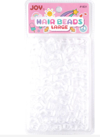 Joy Round Hair Beads Large, 240 Count, Clear