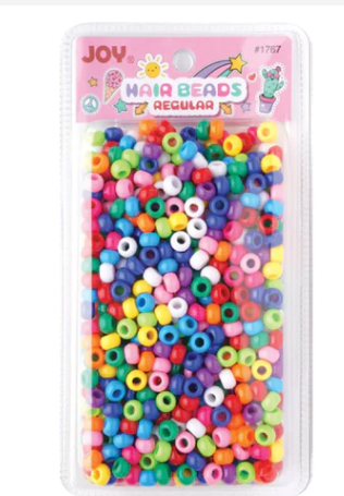 Joy Round Hair Beads Regular Size, 1,000 Count, Assorted Colors