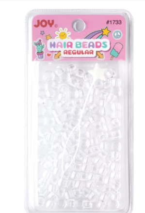 Joy Round Hair Beads Regular Size, 200 Count, Clear