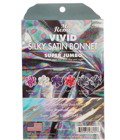Ms. Remi Vivid Silky Satin Bonnet X-Jumbo, 1 Count, Platinum Leopard