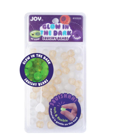 Joy Round Squishy Hair Beads X-Large, 80 Count, Glitter