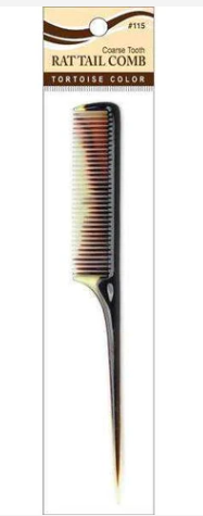 Annie Classic Coarse Tooth Rat Tail Comb, 1 Count, Tortoise
