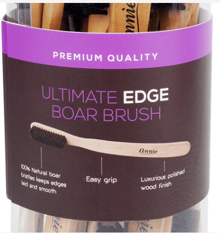 Annie Ultimate Edge Brush 100% Boar Bristle Jar, 24 Count, Light Brown