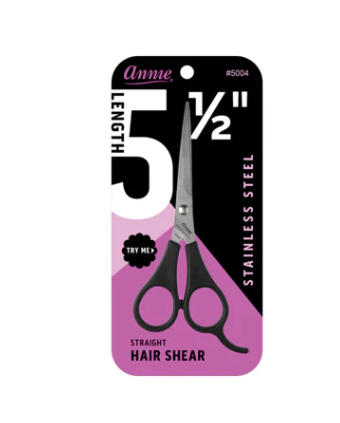 Annie Stainless Steel Hair Shears 5.5 Inch, 1 Count, Black