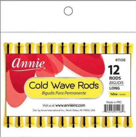 Annie Cold Wave Rods Long 3/16 Inch, 12 Count, Yellow