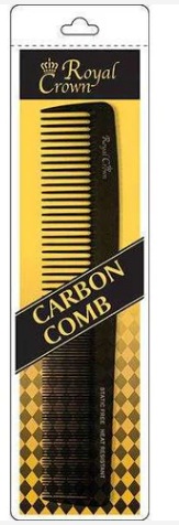 Annie Royal Crown Series Carbon Wide Tooth Cutting Comb 8 1/2 Inch, 1 Count, Black