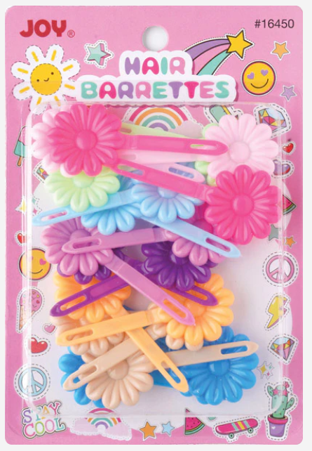 Joy Daisy Barrettes, 12 Count, Assorted Colors