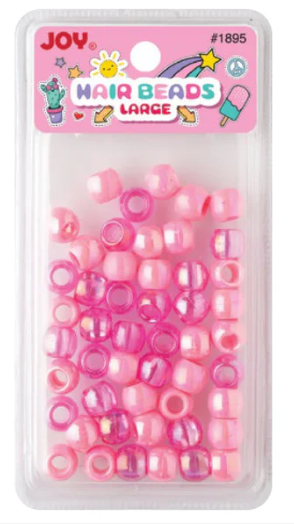 Joy Round Hair Beads Large, 50 Count, Pink Pearl