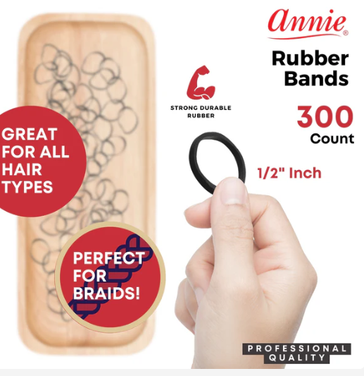 3147-ANNIE RUBBER BANDS 300CT BLACK