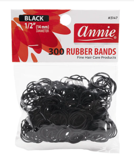 3147-ANNIE RUBBER BANDS 300CT BLACK