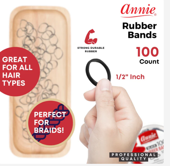 3162-ANNIE RUBBER BANDS 1000CT BLACK