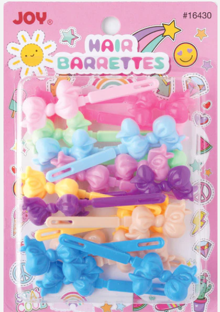 Joy Ribbon Barrettes, 24 Count, Assorted Multicolor