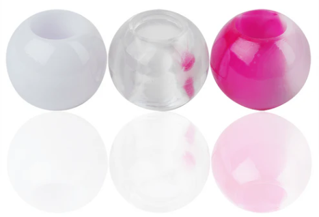 Joy Round Hair Beads X-Large, Pink Two Tone Mix