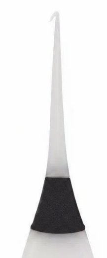 Annie Hair Tinting Brush with Hook Tip 2 Inch, 1 Count, White & Black