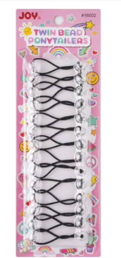 Joy Twin Beads Ponytailers 12mm, 14 Count, Clear