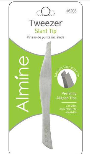 Almine Stainless Steel Slant Tip Tweezers