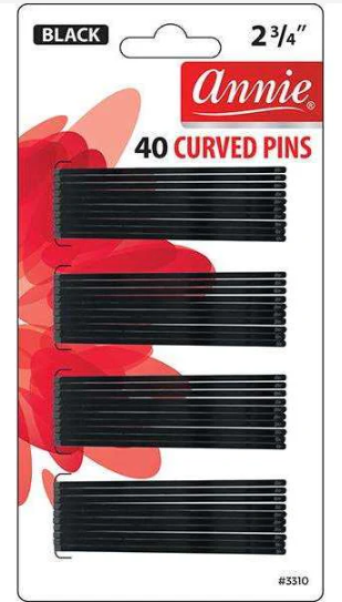Annie Curved Pins 2 3/4 Inch, 40 Count, Black