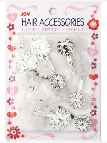 Joy Petit Daisy Barrettes Assorted Silver