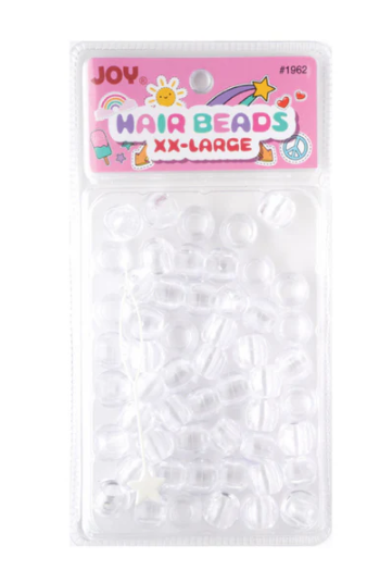 Joy Round Hair Beads XX-Large, 60 Count, Clear